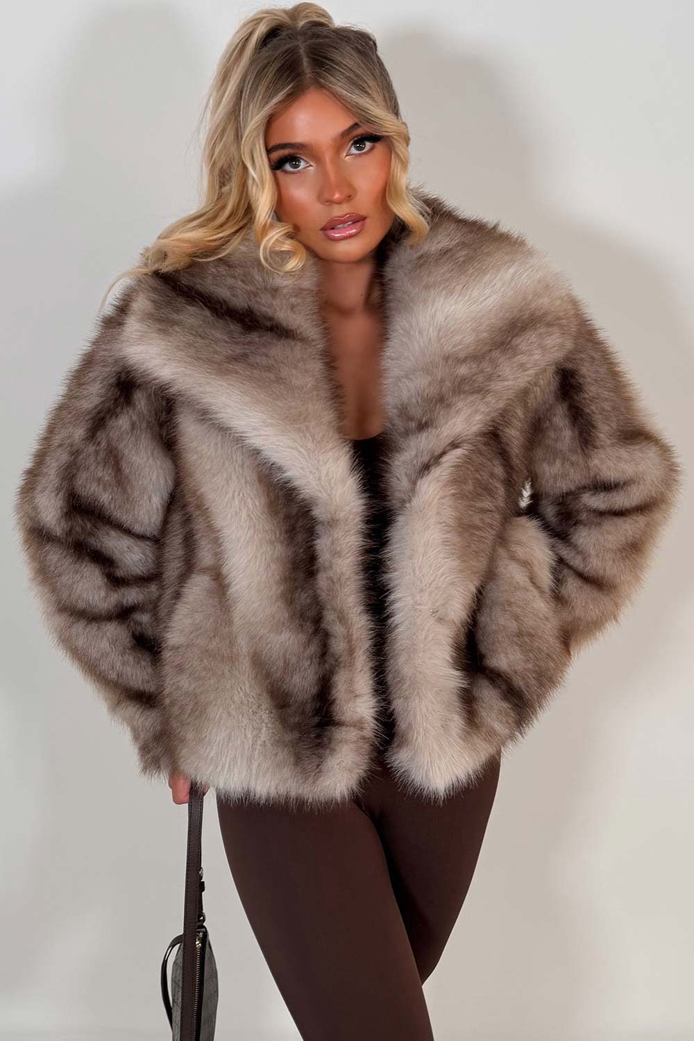 Faux Fur Coat Beige Colourway