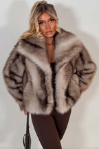 Faux Fur Coat Beige Colourway