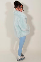 Faux Fur Jacket Baby Blue