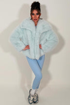 Faux Fur Jacket Baby Blue