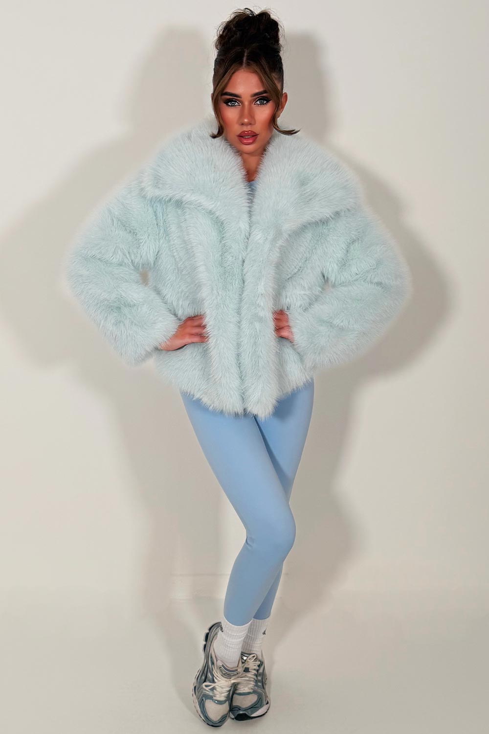 Faux Fur Jacket Baby Blue