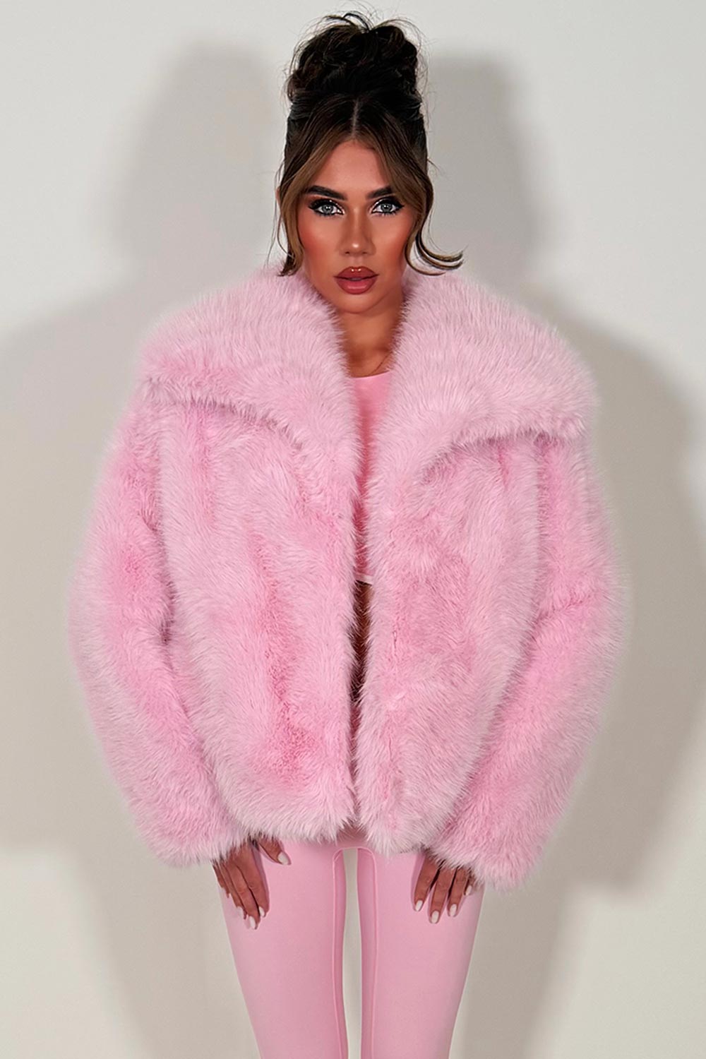Faux Fur Jacket Baby PInk
