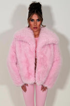 Faux Fur Jacket Baby PInk