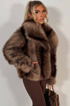 Faux Fur Coat Tan Colourway