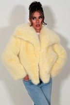 Faux Fur Jacket Baby Yellow