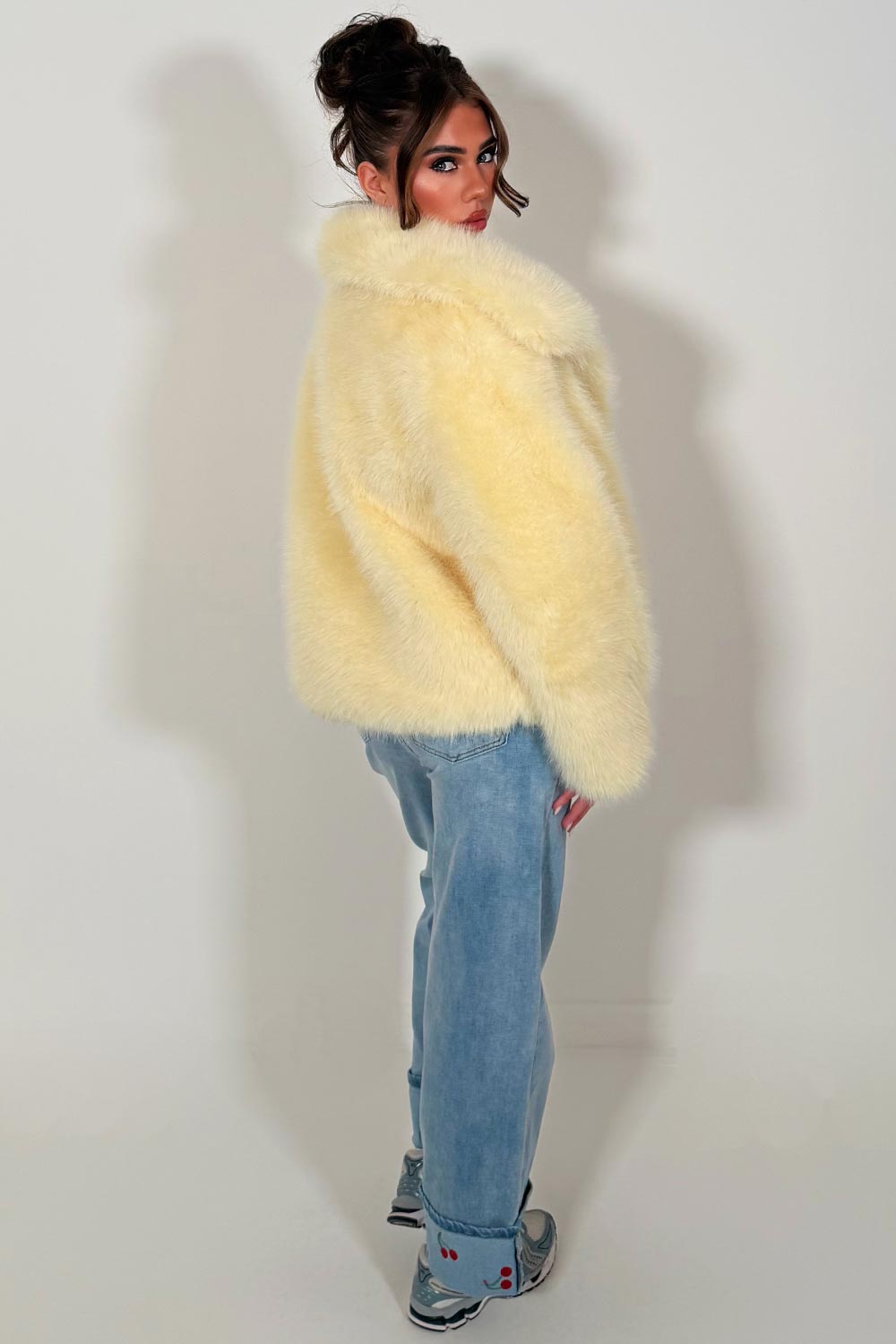 Faux Fur Jacket Baby Yellow