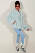 Faux Fur Jacket Baby Blue