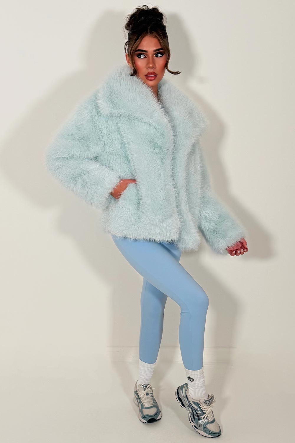 Faux Fur Jacket Baby Blue