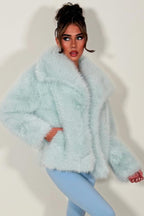 Faux Fur Jacket Baby Blue