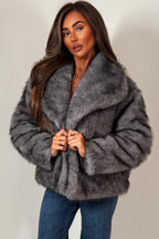 Faux Fur Jacket Grey