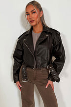 Brown Faux Leather Jacket