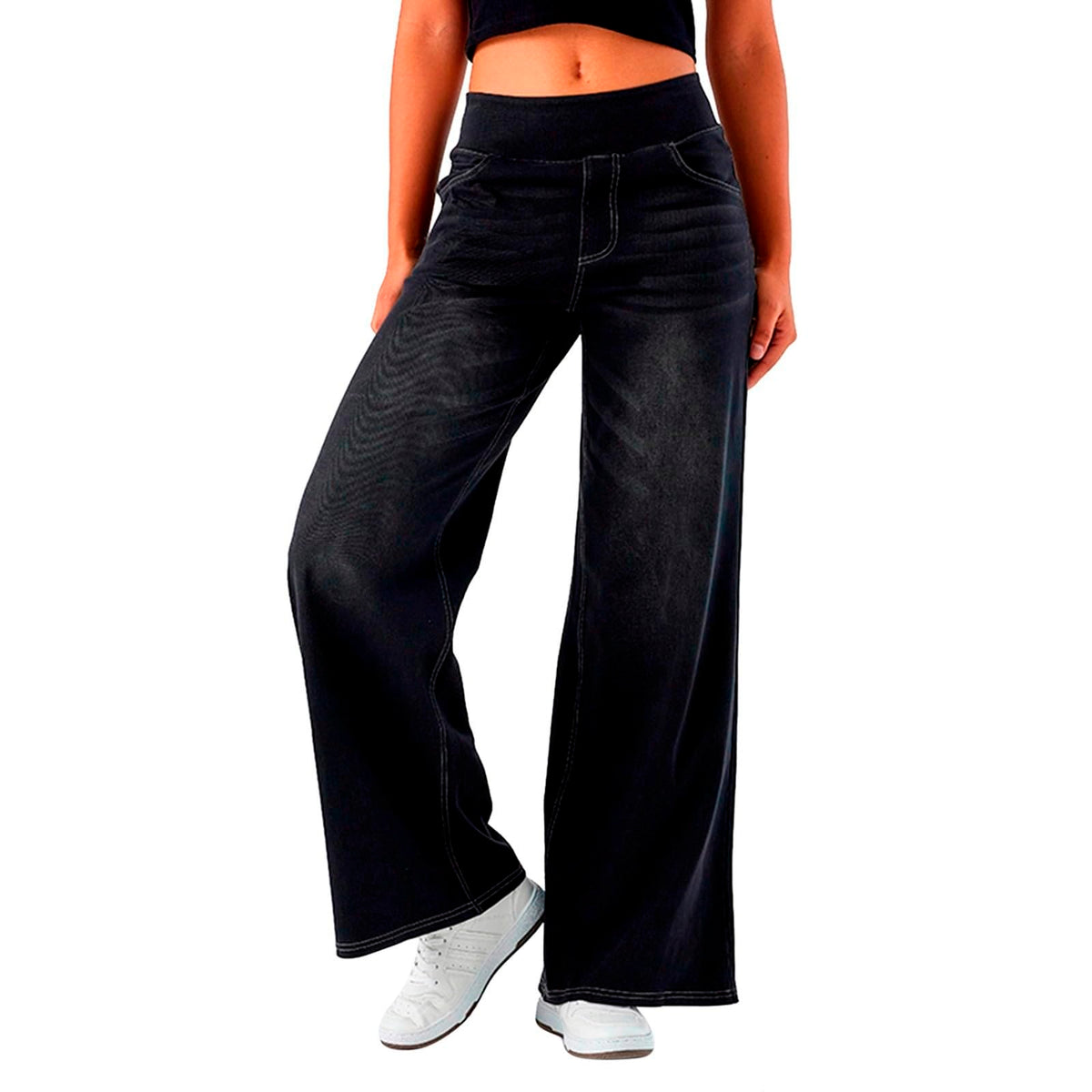2026🔥FlexTM High Waisted Multiple Pockets Washed Stretchy Knit Casual Bootcut Jeans