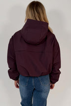 Crop Padded Jacket With Hood Purple