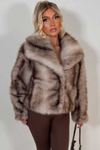 Faux Fur Coat Beige Colourway