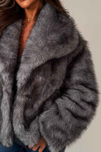 Faux Fur Jacket Grey
