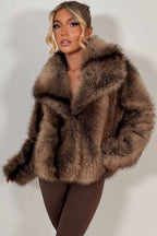 Faux Fur Coat Tan Colourway