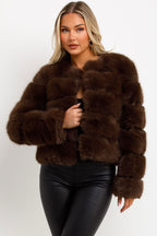 Brown Faux Fur Bubble Coat