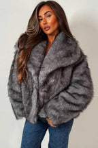 Faux Fur Jacket Grey