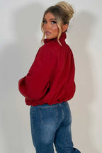Funnel Neck Jacket Burgundy