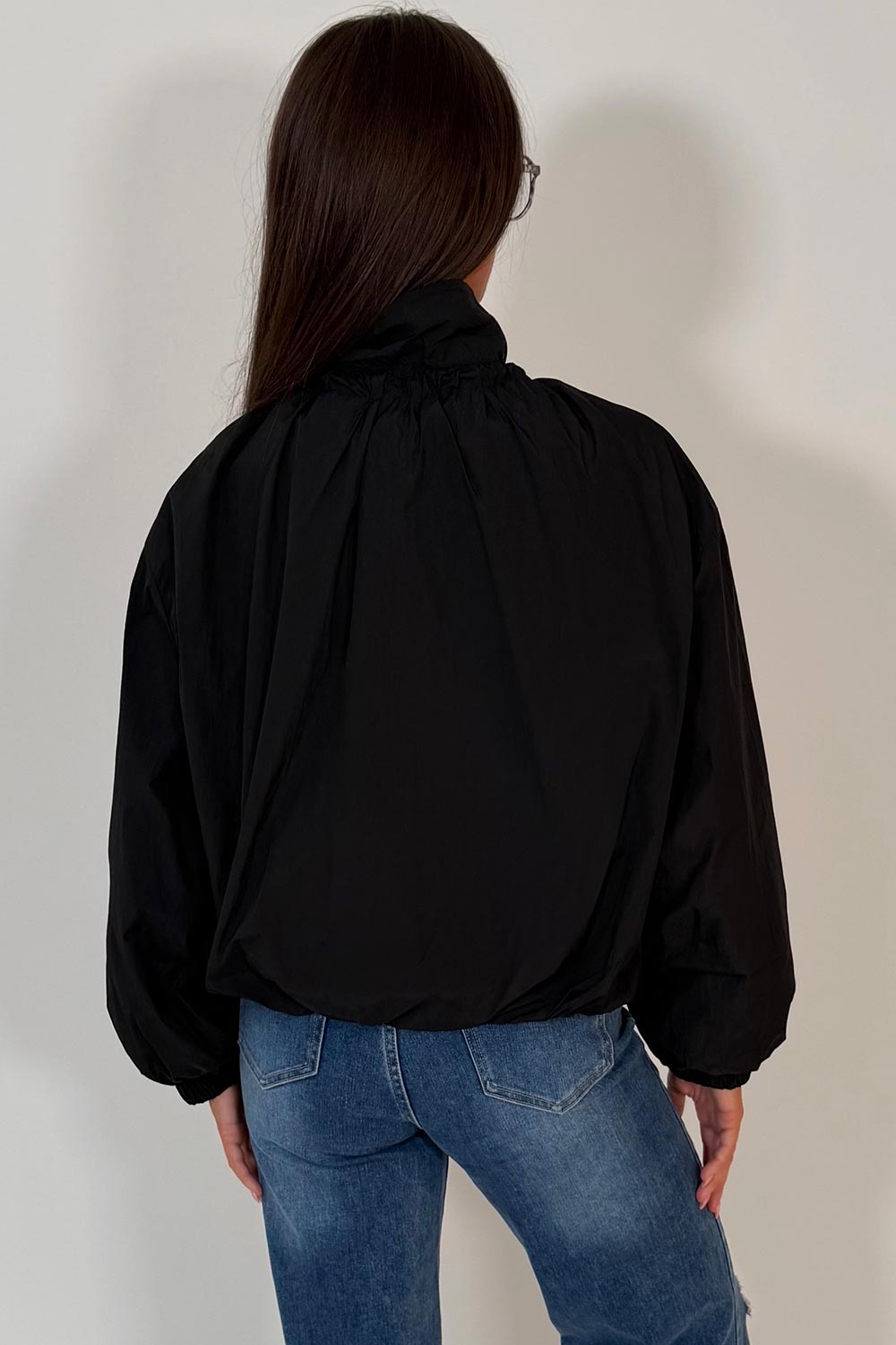 Black Funnel Neck Jacket