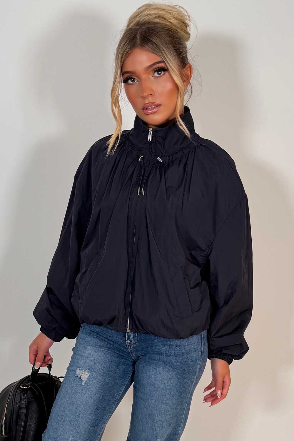 Funnel Neck Jacket Navy