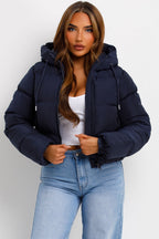 Navy Hooded Puffer Jacket