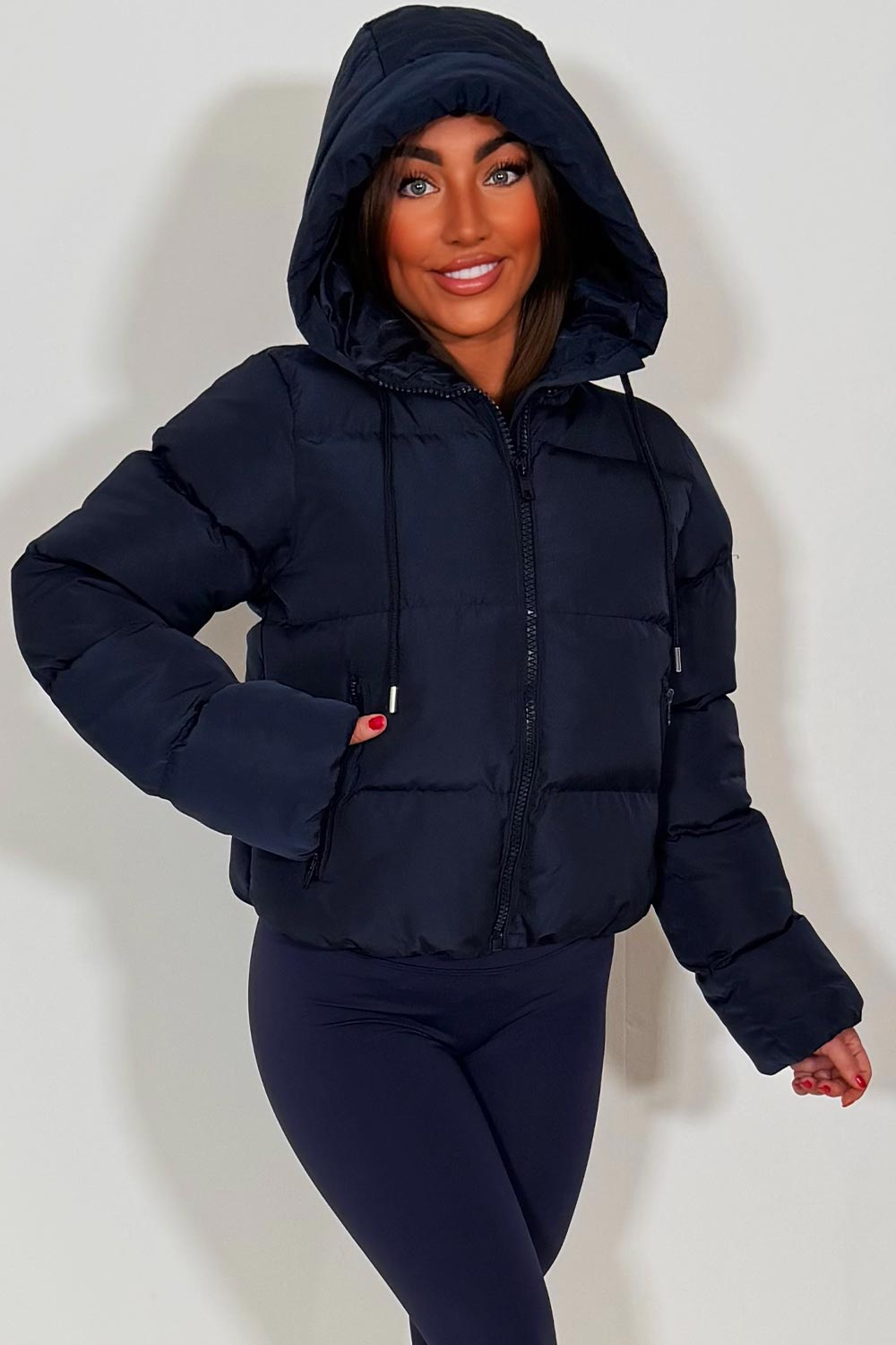 Navy Hooded Puffer Jacket