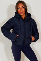 Navy Hooded Puffer Jacket