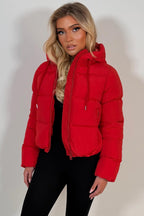 Hooded Puffer Jacket Red