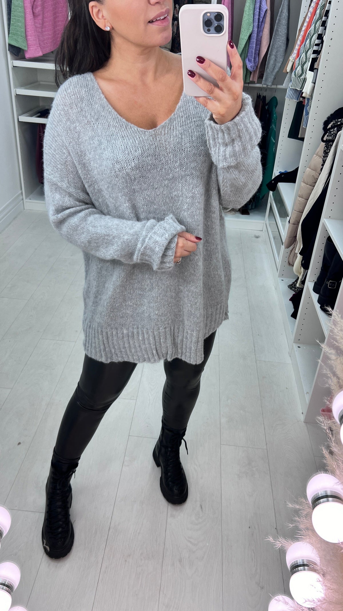 Justice Faux Fur Effect Rib Jumper