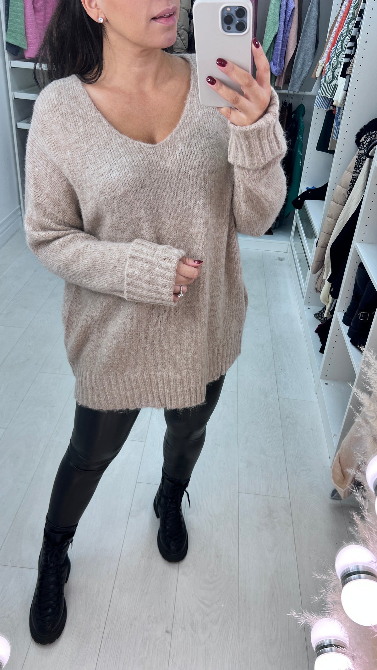 Justice Faux Fur Effect Rib Jumper