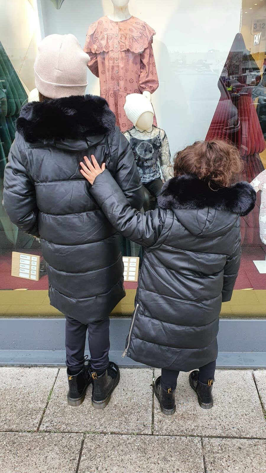 Kipsy KIDS Faux Leather Hooded Two In One Gilet Coat
