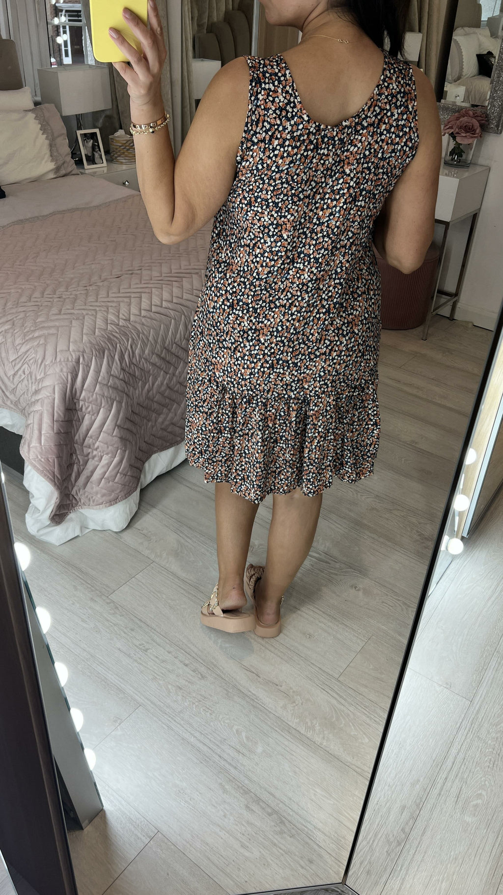 Letina Floral Print Frill Hem Dress