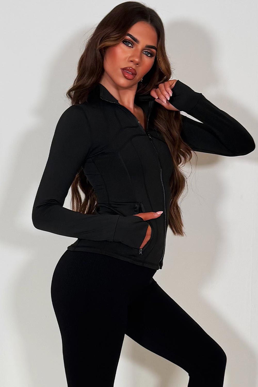 Black Zip Up Sports Jacket