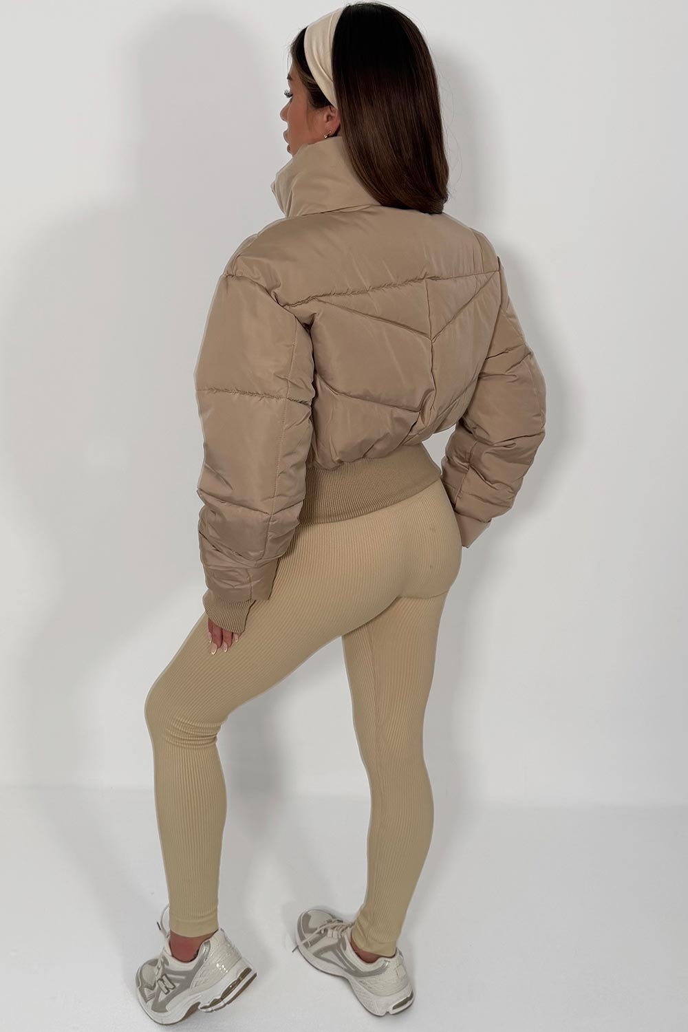 Cropped Puffer Jacket Mocha