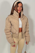 Cropped Puffer Jacket Mocha