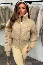 Cropped Puffer Jacket Mocha
