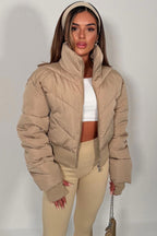 Cropped Puffer Jacket Mocha