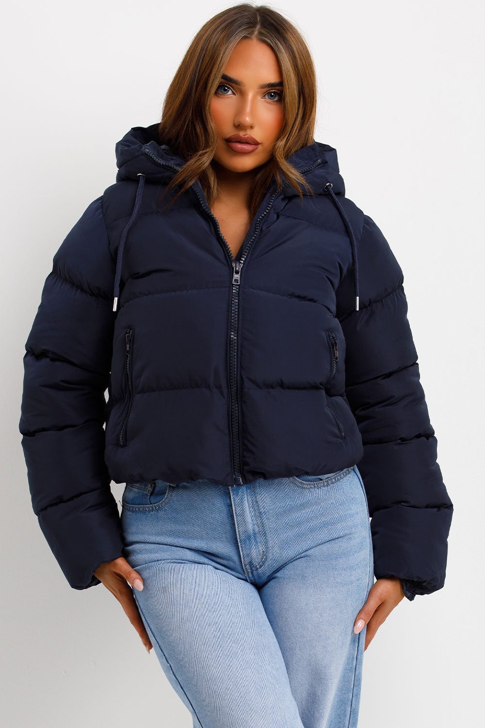 Navy Hooded Puffer Jacket