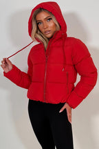 Hooded Puffer Jacket Red