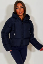 Navy Hooded Puffer Jacket