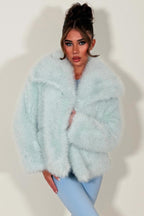 Faux Fur Jacket Baby Blue