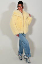 Faux Fur Jacket Baby Yellow