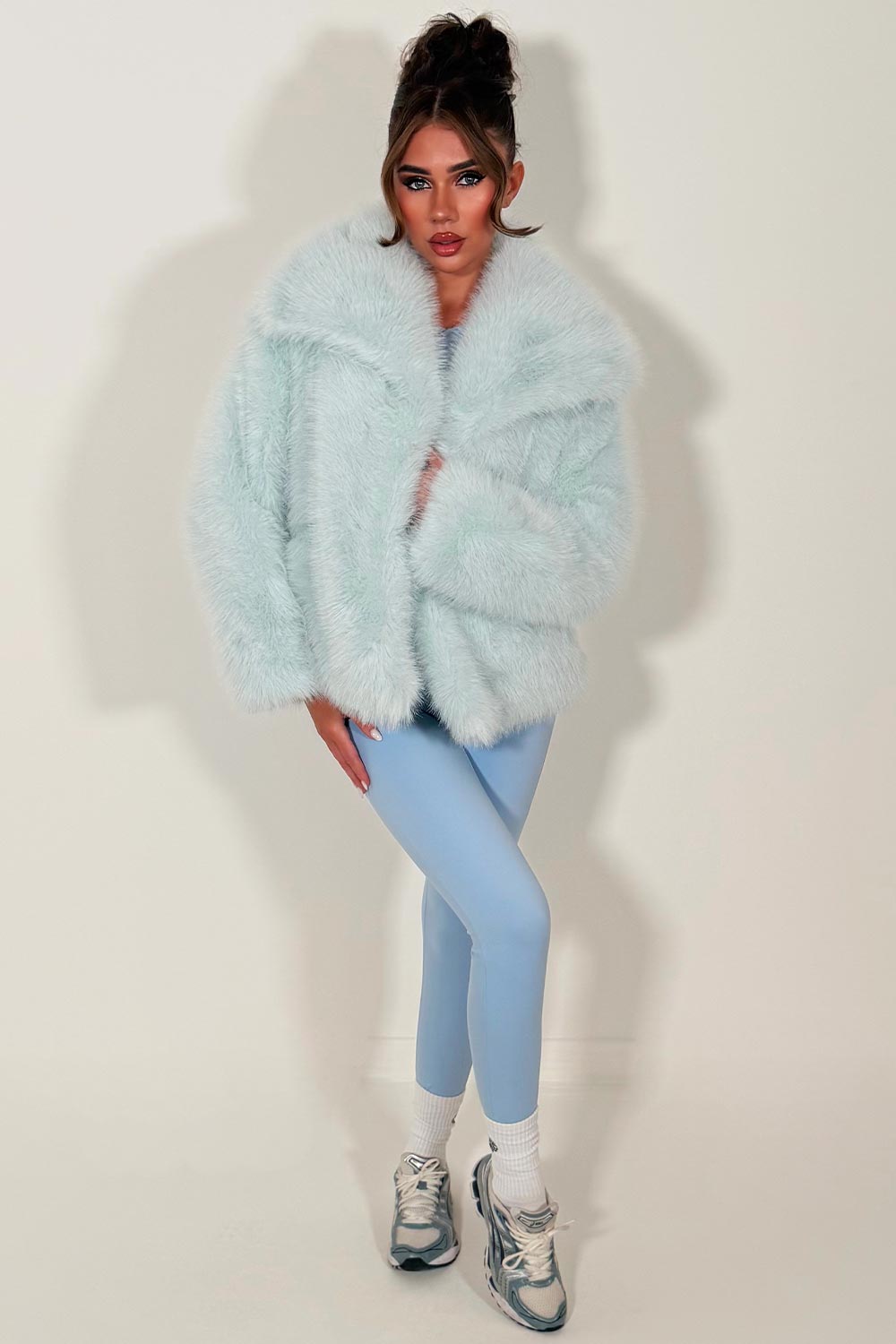 Faux Fur Jacket Baby Blue