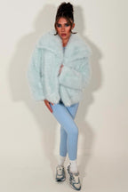 Faux Fur Jacket Baby Blue