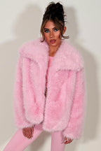 Faux Fur Jacket Baby PInk