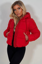 Hooded Puffer Jacket Red