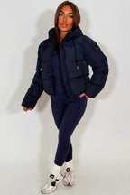 Navy Hooded Puffer Jacket