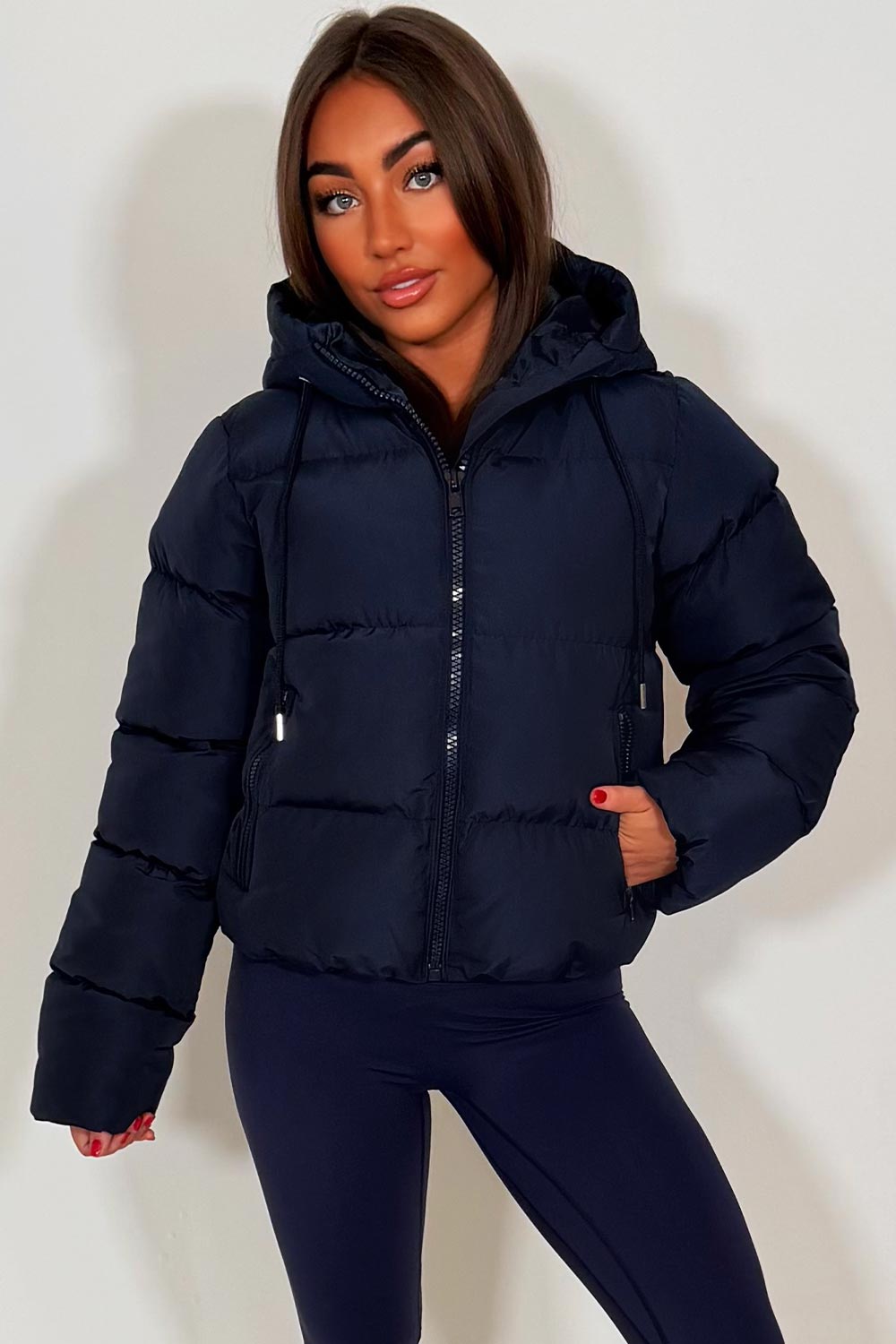 Navy Hooded Puffer Jacket