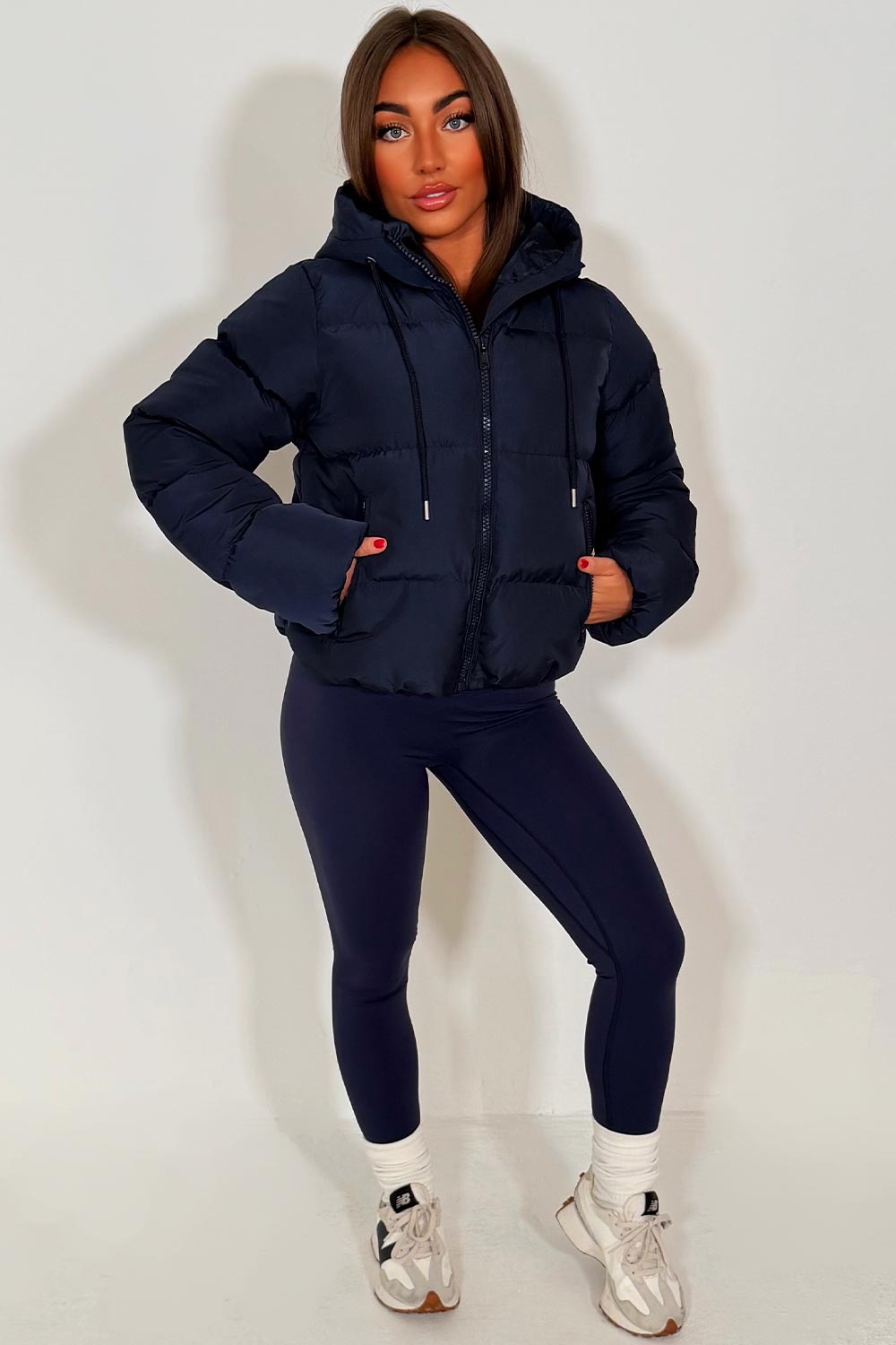 Navy Hooded Puffer Jacket